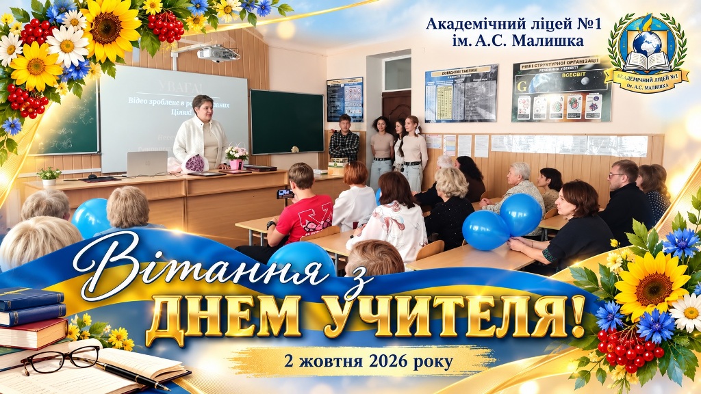 Вітання з Днем учителя в Академічному ліцеї №1 ім. А.С. Малишка